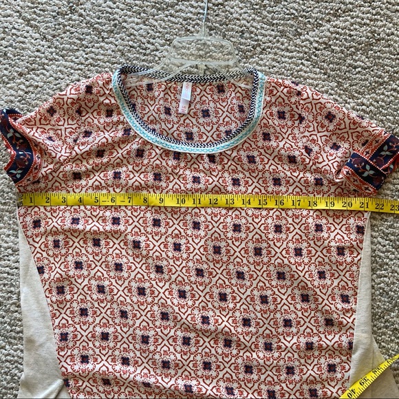 Xhilaration Mixed Material SS Shirt Large - Picture 7 of 8